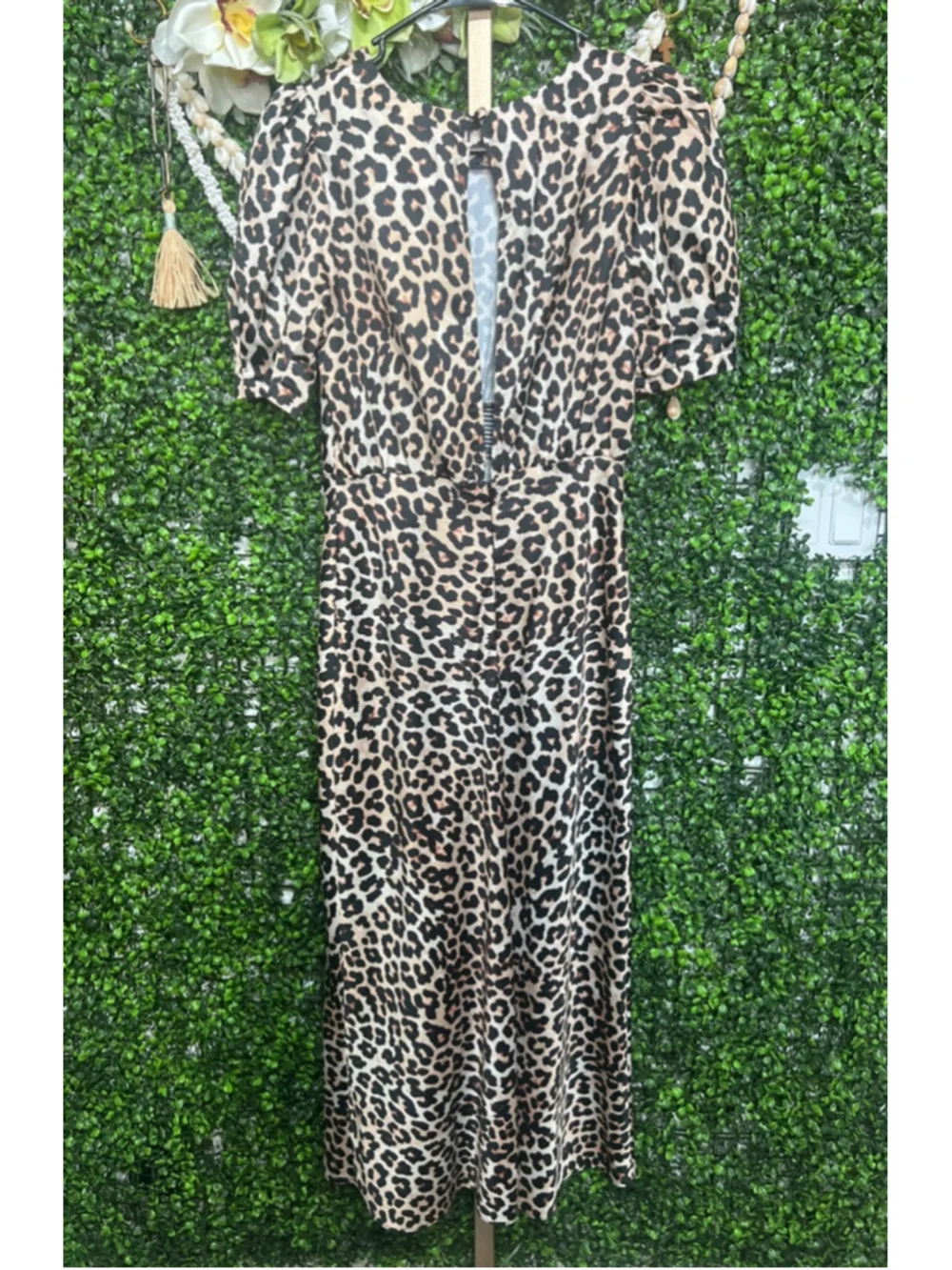 Women's ASOS Leopard Print Maxi Summer Dress Size 4 Brown and Black